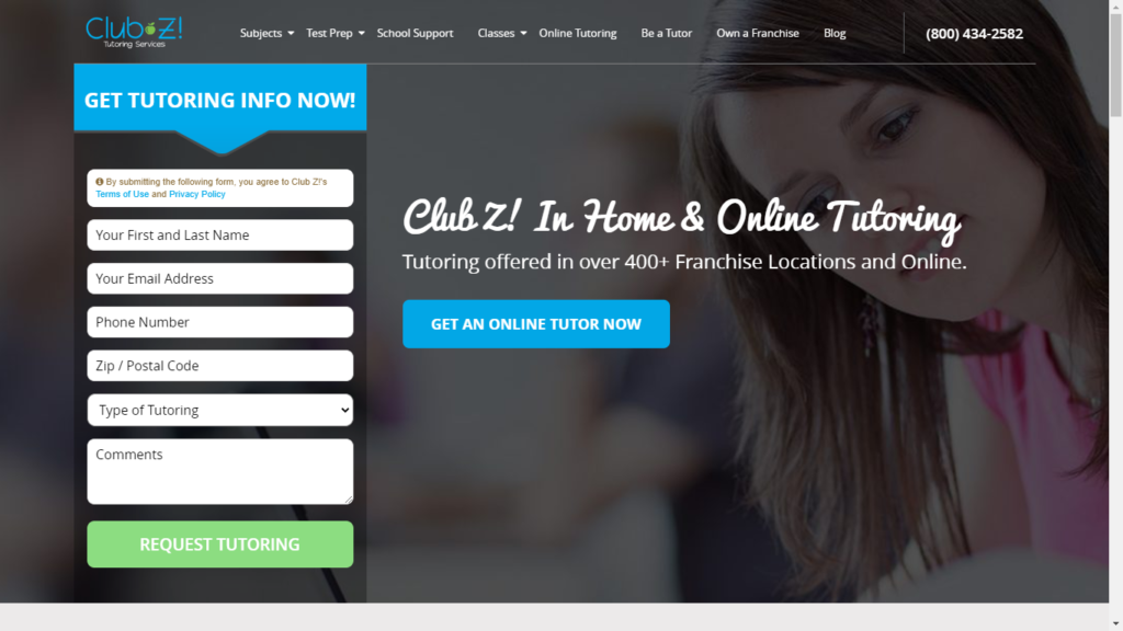 clubztutoring.com available for online professional tutors for college